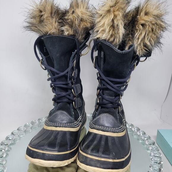 Sorel Women's Joan of Arctic NL1540-010 Fur Waterproof US 9 Snow black Boots 99% - Picture 2 of 8